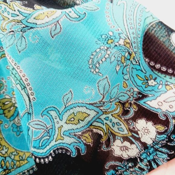 Blouse Size M Y2K Glam Boho Beaded Paisley Going-Out Top Eclectic Elegance Luxe - Picture 7 of 16